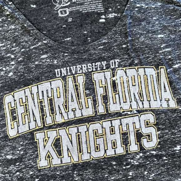 UCF University of Central Florida Marbled Gray Cropped T-Shirt-Size L - Picture 2 of 7